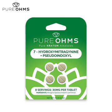 PURE OHMS 7 HYDROXYMITRAGYNINE + PSEUDO KRATOM TABLETS 30MG/4CT/10PK